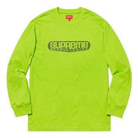 Supreme SS19 Tech LS Neon Green LOGO Tee SUP-SS19-154
