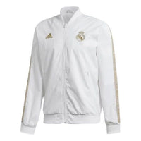 adidas Real Anthem Jkt real Madrid Soccer/Football Sports Embroidered Logo Jacket White DX8695