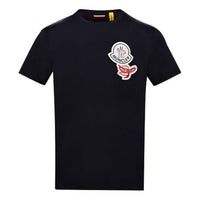 Men's Moncler Genius 2 Logo Patch Short Sleeve Navy Blue 0928C712008390T773
