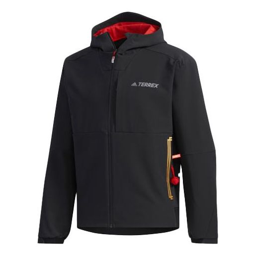 adidas Cny Softshell Outdoor waterproof Sports Hooded Jacket Black FN0802