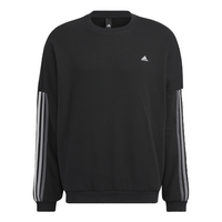 Men's adidas Stripe Sports Round Neck Pullover Black HC9960