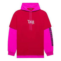 Balenciaga SS21 hooded Splicing Long Sleeves Unisex Pink Red 657037TKV826295
