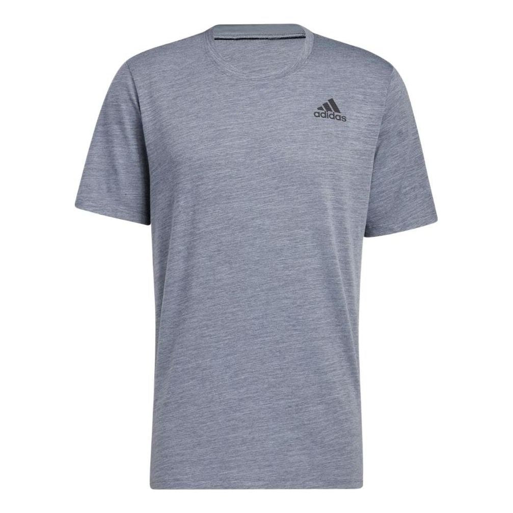 Men's adidas Solid Color Casual Round Neck Pullover Short Sleeve Gray T-Shirt HE6790