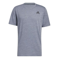 Men's adidas Solid Color Casual Round Neck Pullover Short Sleeve Gray T-Shirt HE6790