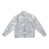 Levis Rainbow Series Logo Pattern lapel Long Sleeves Jacket Unisex White 59989-0003