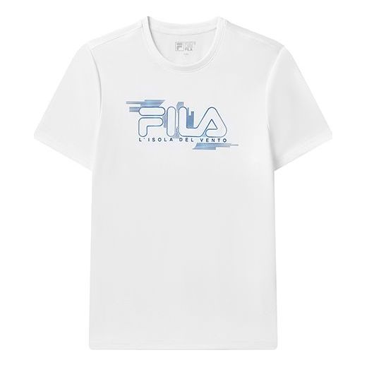 FILA Embroidered Logo Loose Knit Short Sleeve White F11M122102F-WT