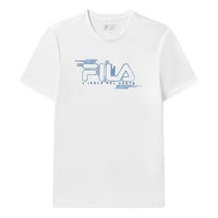 FILA Embroidered Logo Loose Knit Short Sleeve White F11M122102F-WT