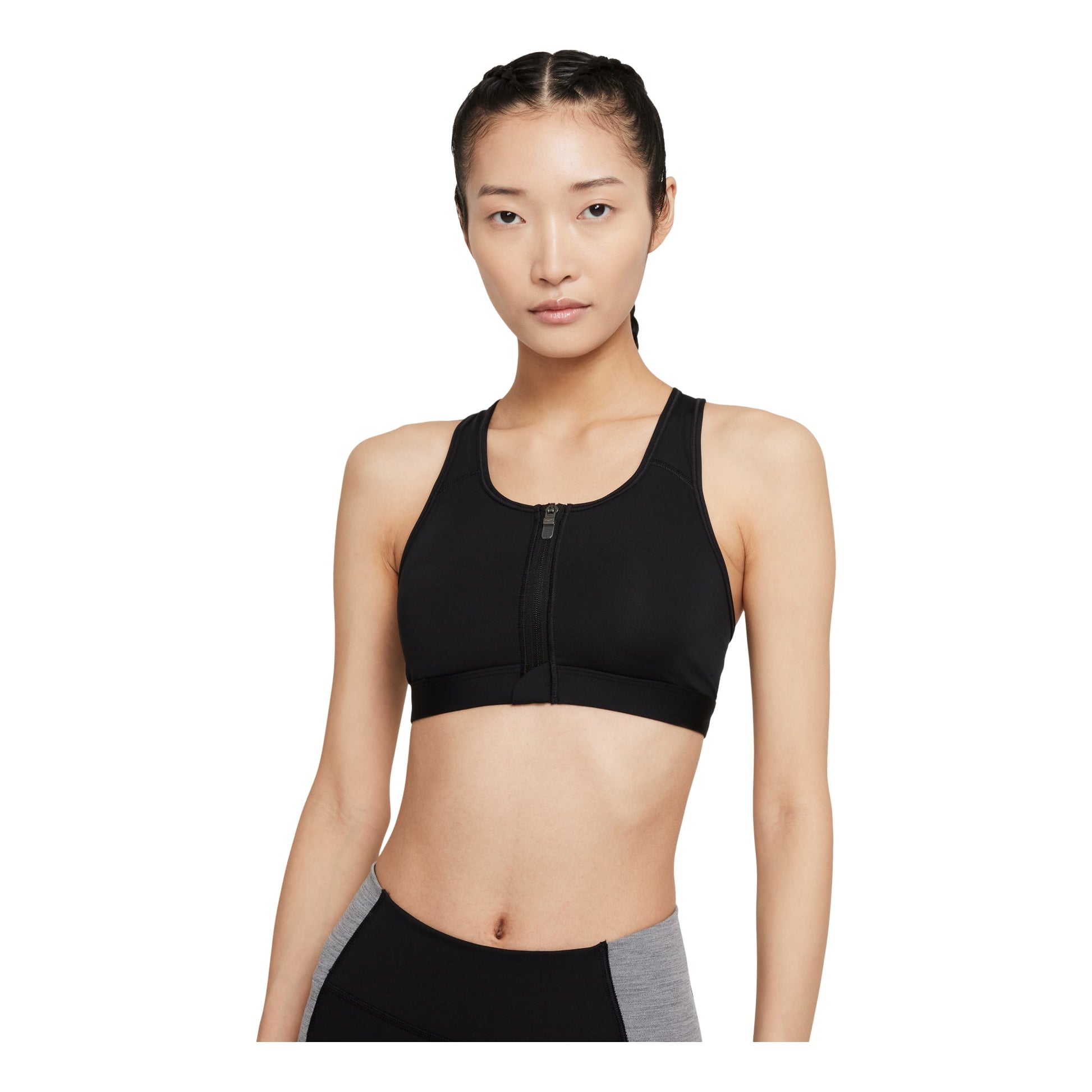 (WMNS) Nike Dri-FIT Swoosh Zip-Front Sports Bra 'Black' DD1206-010