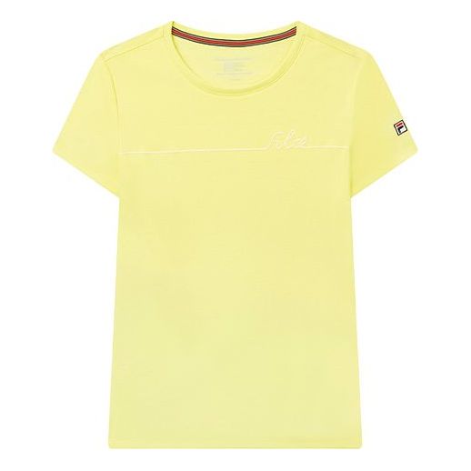(WMNS) FILA Back Stripe Pattern Printing Short Sleeve Yellow F11W021108G-YE