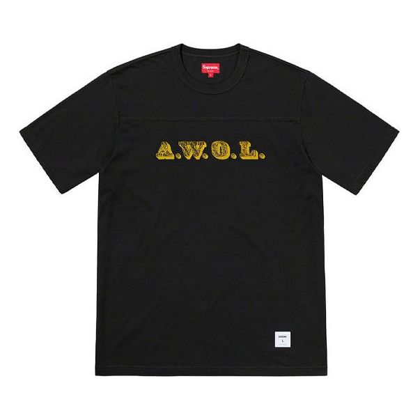 Supreme SS19 AWOL Football Top Round Neck Short Sleeve Unisex Black SUP-SS19-447