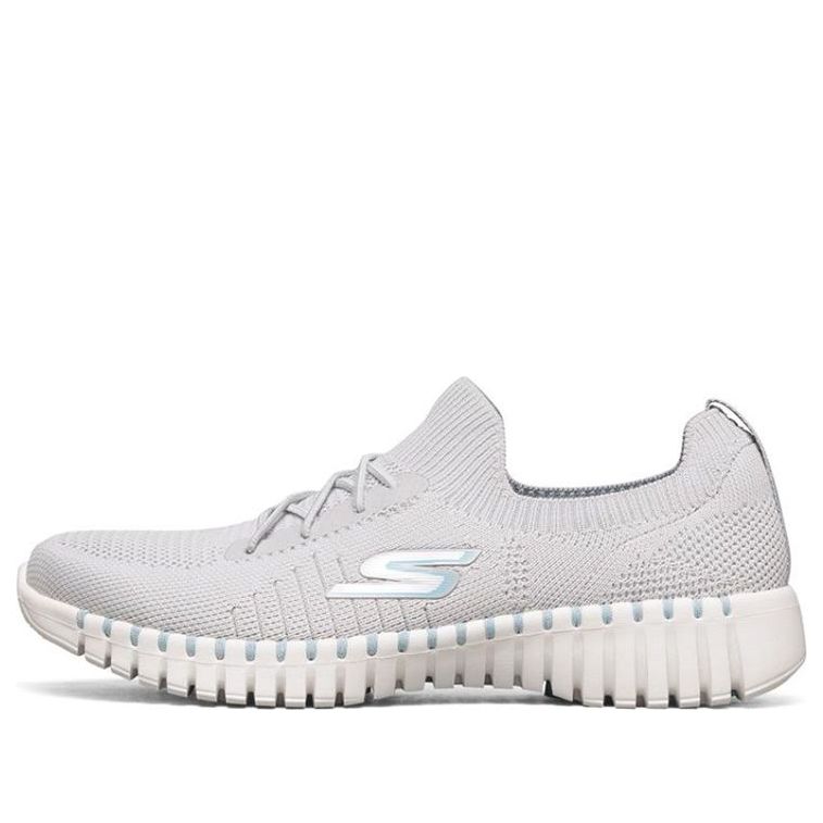 (WMNS) Skechers Go Walk Smart Running Shoes Gray/White/Blue 124051-GYBL