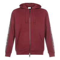 Men's Burberry FW20 Side Sleeve Logo Cotton hooded Zipper Sports Red 80318771