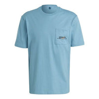 adidas originals Pocket Printing Alphabet Knit Short Sleeve Blue GN2348
