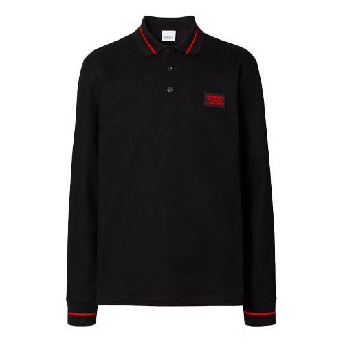 Burberry Long Sleeve Cotton Polo Male Black 80336911