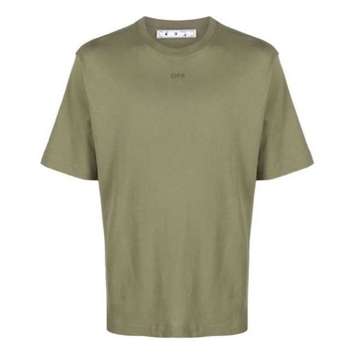 Off-White SS21 Rubber Arrow Printing Short Sleeve Slim Fit Version Green OMAA119F21JER0125555