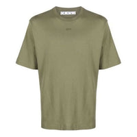 Off-White SS21 Rubber Arrow Printing Short Sleeve Slim Fit Version Green OMAA119F21JER0125555