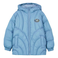 )GS) Skechers Casual Solid Color Woven Mid-Length Hooded Down Jacket 'Blue' L423B040-035X