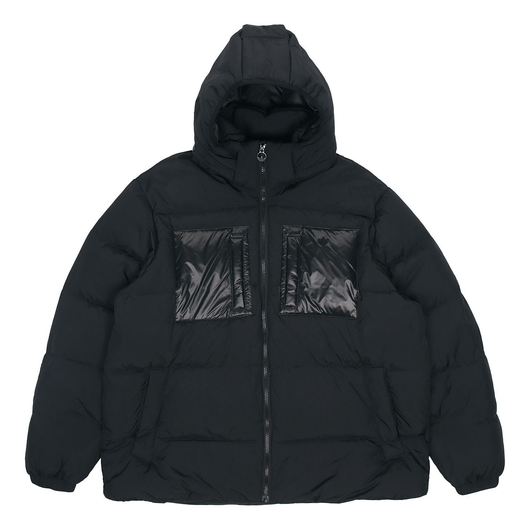 adidas originals Solid Color hooded down Jacket Black H13564