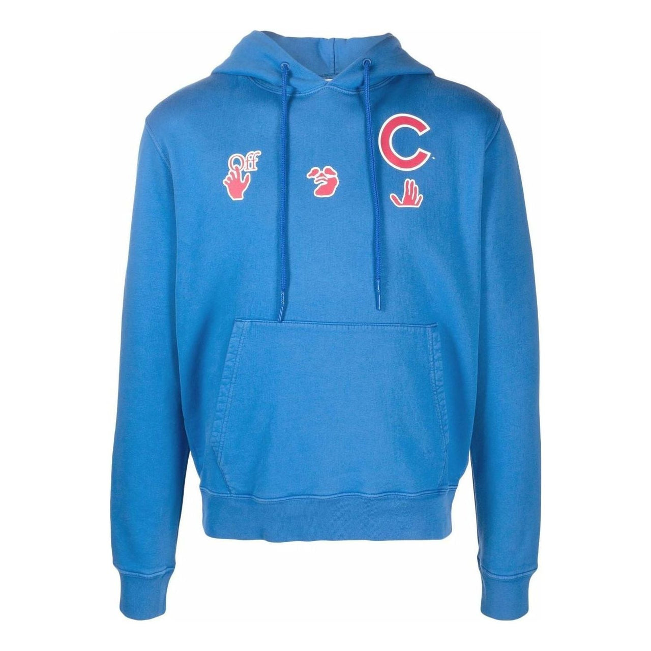 Off-White Mlb Chicago Cubs Cotton Jersey Hoodie 'Blue' OMBB034G21FLE005