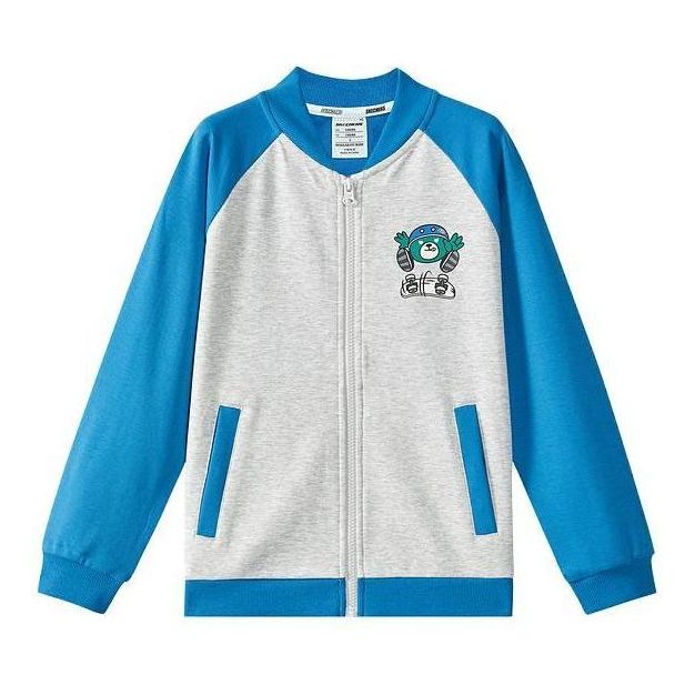 (GS) Skechers Graphic Baseball Jacket 'Grey Blue Red' L322B021