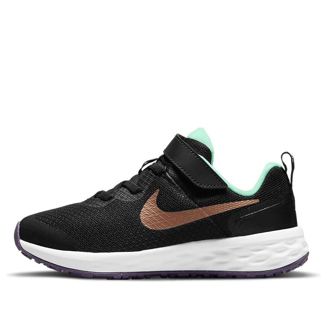 (PS) Nike Revolution 6 'Black Gold Green' DD1095-005