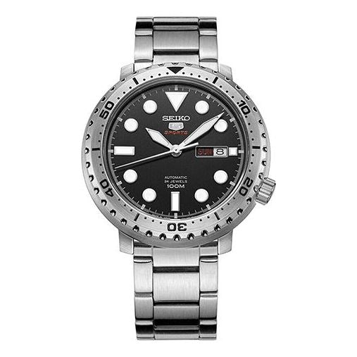 Men's SEIKO No. 5 Small Steel strip Automatic Mechanical Watch Black SRPC61J1