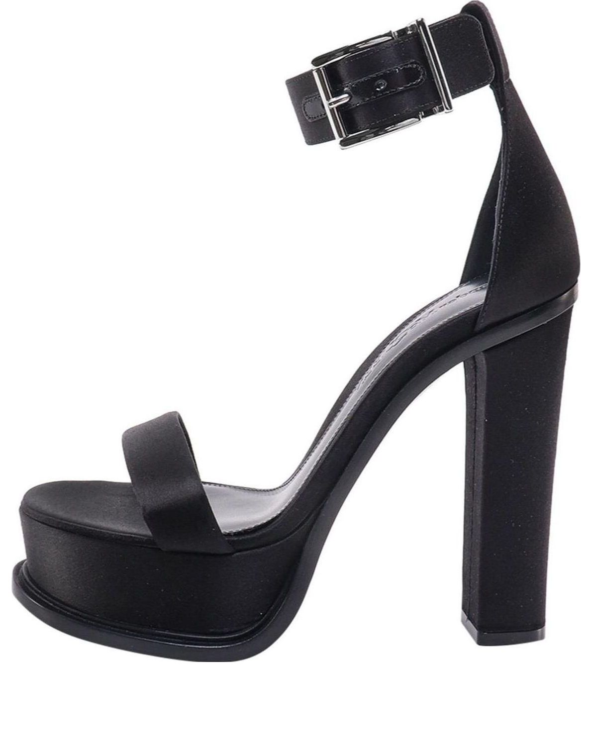 (WMNS) Alexander McQueen Leather High Heels 'Black' 734995WIC711081