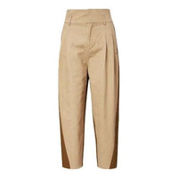 (WMNS) Converse Color-Block High Waist Pants Asia Sizing 'Khaki' 10020989-244
