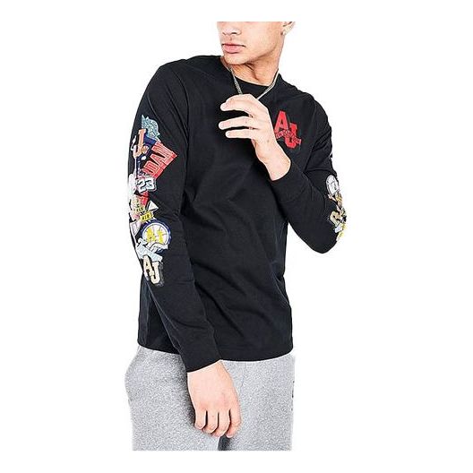 Air Jordan Varsity Casual Sports Long Sleeves Round Neck Breathable Black CV3407-010