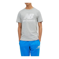 New Balance Essentials Stacked Logo T-Shirt Asia Sizing 'Athletic Grey' MT01575-AG