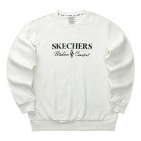 Skechers Diamond Series Letter Printed Crew Sweater 'White Black' L423M173-0074