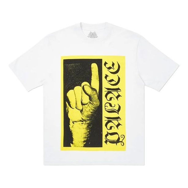 PALACE Finger Print Short-Sleeved T-Shirt Pattern Short Sleeve Unisex White PAL-SS21-004