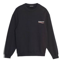 Men's Balenciaga Logo Printing Long Sleeves Black 556147TBV141000