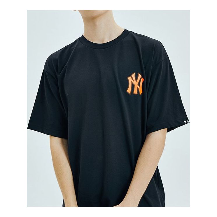 MLB Unisex NY New York Yankees Logo Printing Round-neck Tee Black 31TSN4031-50L