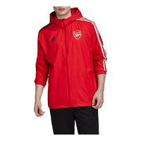 adidas Arsenal Silk Screen team logo Soccer/Football Sports Hooded Jacket Red GE1995