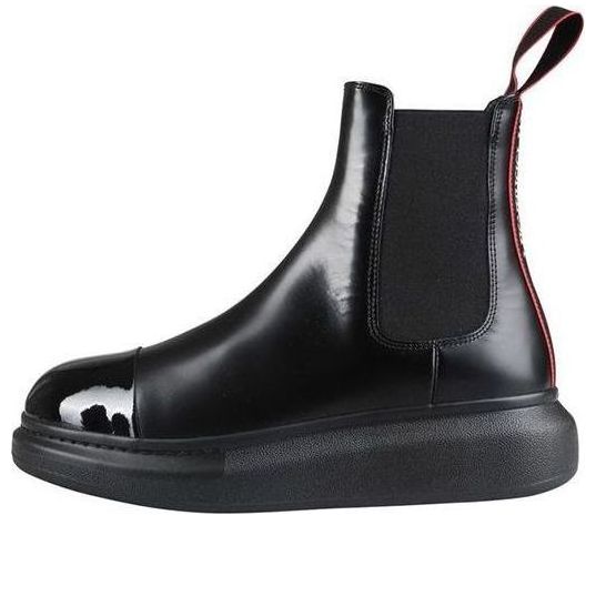 Alexander McQueen Hybrid Chelsea Boots 'Black Red' 665014WHX5T1324