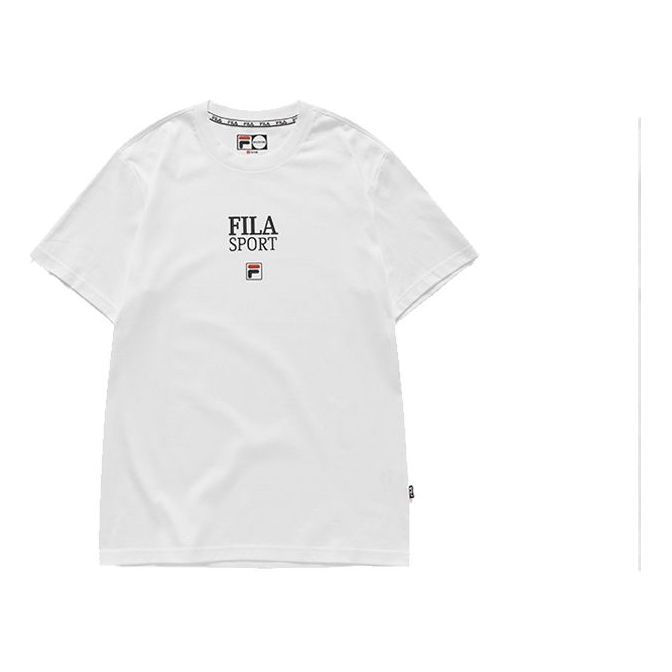 FILA FUSION Sport Logo Short Sleeve Couple Style White T11M933133F-WT