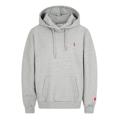 MLB The Red Sox hooded Basic Small Label Embroidered Long Sleeves Unisex Gray 31HD02011-43M