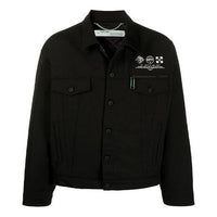Off-White SS21 Logo Printing Pattern Long Sleeves Jacket Loose Fit Black OMEA212S20I010131001