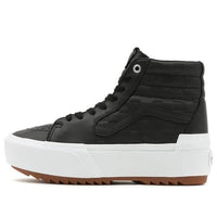 Vans Unisex Emboss Check Sk8-hi Stacked Sneakers Black/White VN0A4BTWA5S