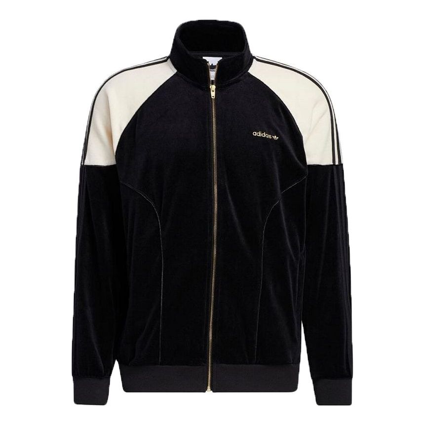 adidas originals Contrasting Colors Sports Stand Collar Logo Jacket Black H31244
