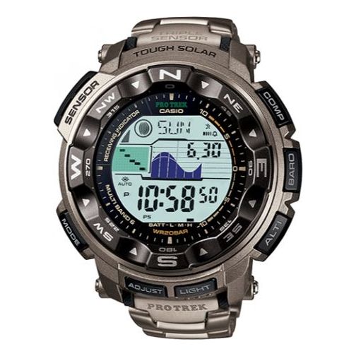 CASIO Waterproof Sports Shockproof Solar Powered Mens Black Digital PRW2500T-7