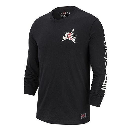 Air Jordan Casual Sports Round Neck Pullover Long Sleeves Black AT8897-010