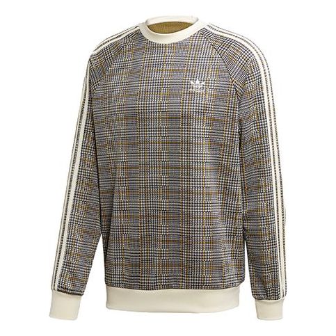 adidas originals Tartan Crewneck Plaid Round Neck Khaki ED7019