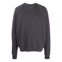 Men's Off-White SS22 Back Logo Printing Round Neck Pullover Long Sleeves Ordinary Version Dark Grey OMBA056C99FLE0021010