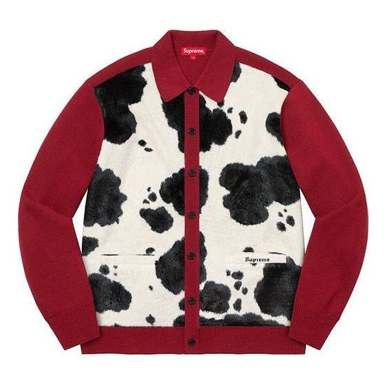 Supreme Cow Print Cardigan 'Red Black White' SUP-FW21-102