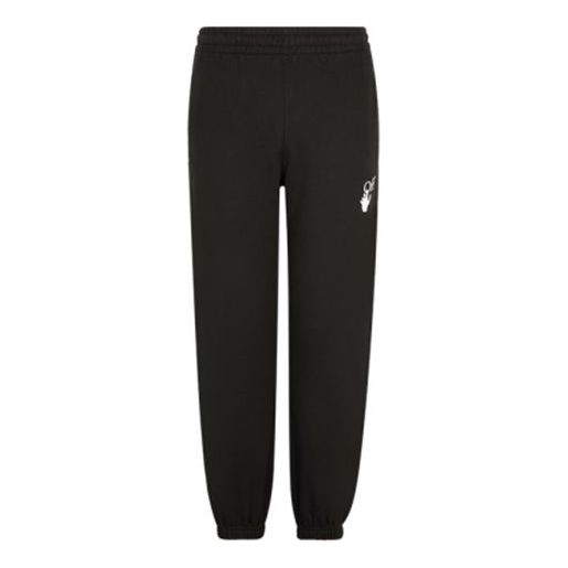 Men's Off-White FW21 Casual Sports Pants/Trousers/Joggers Black OMCH030R21FLE0011032-1