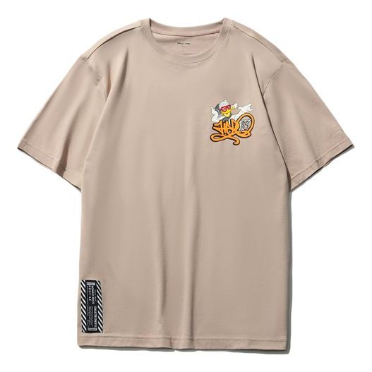Li-Ning x Disney Crossover Cartoon Printing Round Neck Pullover Short Sleeve Couple Style White Purple AHSR546-4