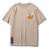 Li-Ning x Disney Crossover Cartoon Printing Round Neck Pullover Short Sleeve Couple Style White Purple AHSR546-4