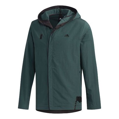 adidas Wj Wb Light Logo Woven Hooded Jacket Green DY8758